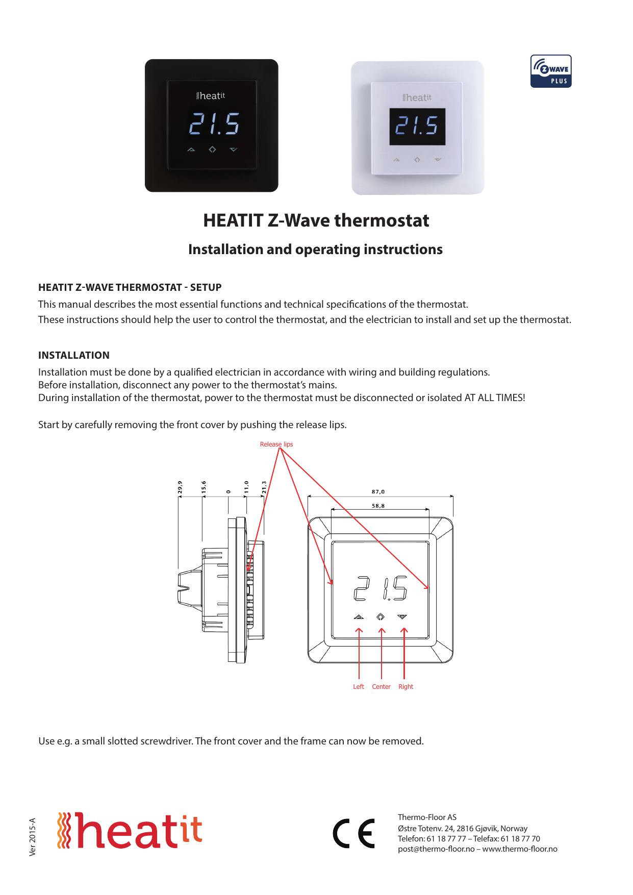 heatit z wave thermostat manual - www.cazamar.com.