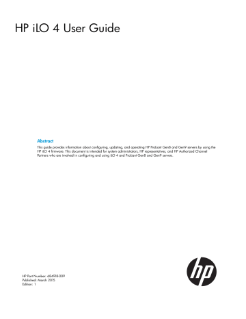 HP iLO 4 User Guide | Manualzz