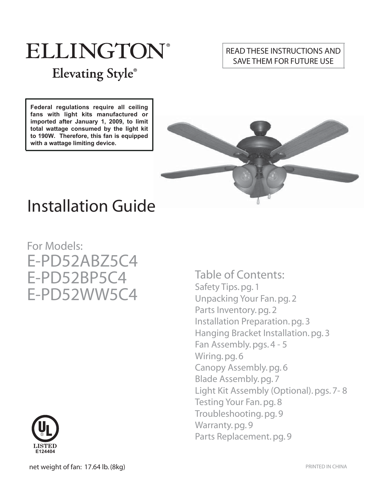 Piedmont Ceiling Fan Installation Manual Manualzz Com