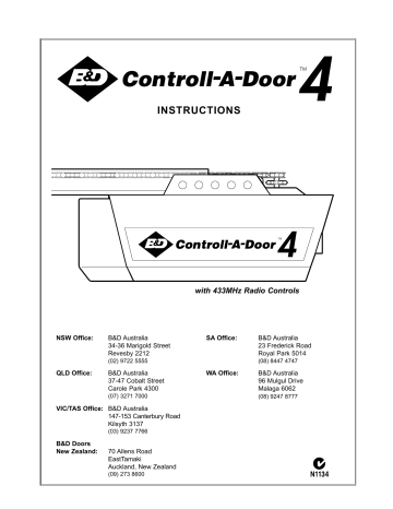 Cad 4 B D Garage Doors Manualzz Cad 4 B D Garage Doors Manualzz