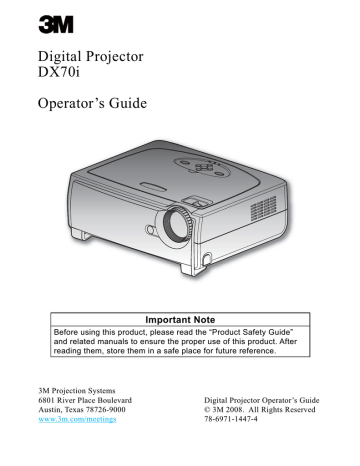 3M DX701i Owner's Manual | Manualzz