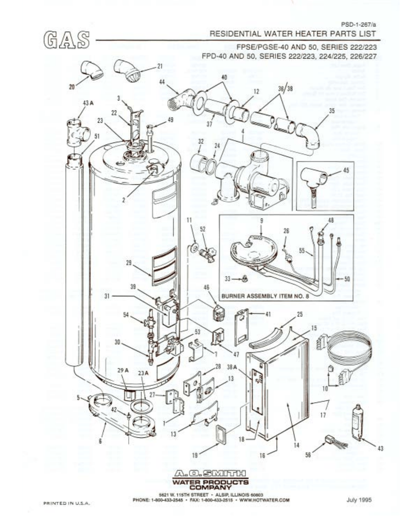 A.O. Smith FPSE/PGSE-40 Parts list | Manualzz