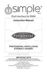 iPod Interface ISBM71 Instruction Manual