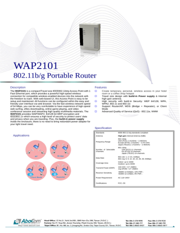 Abocom WAP2101 User's Manual | Manualzz