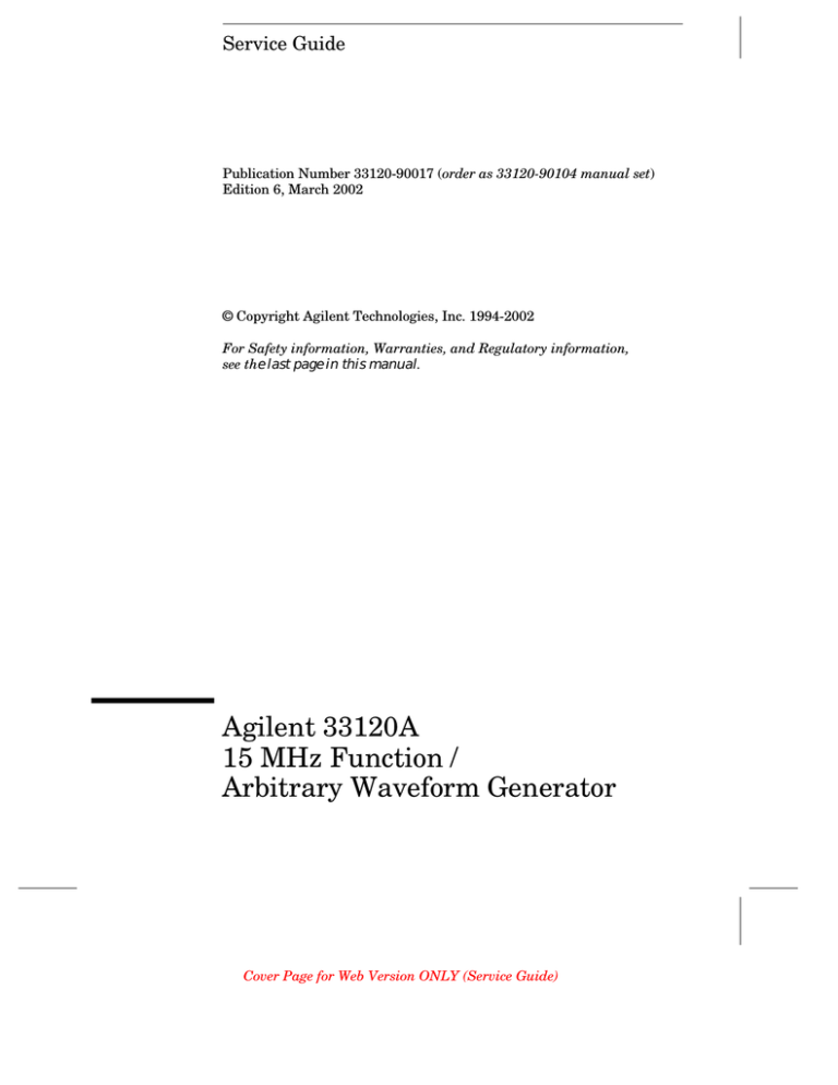 Agilent Technologies 33120A User manual | Manualzz
