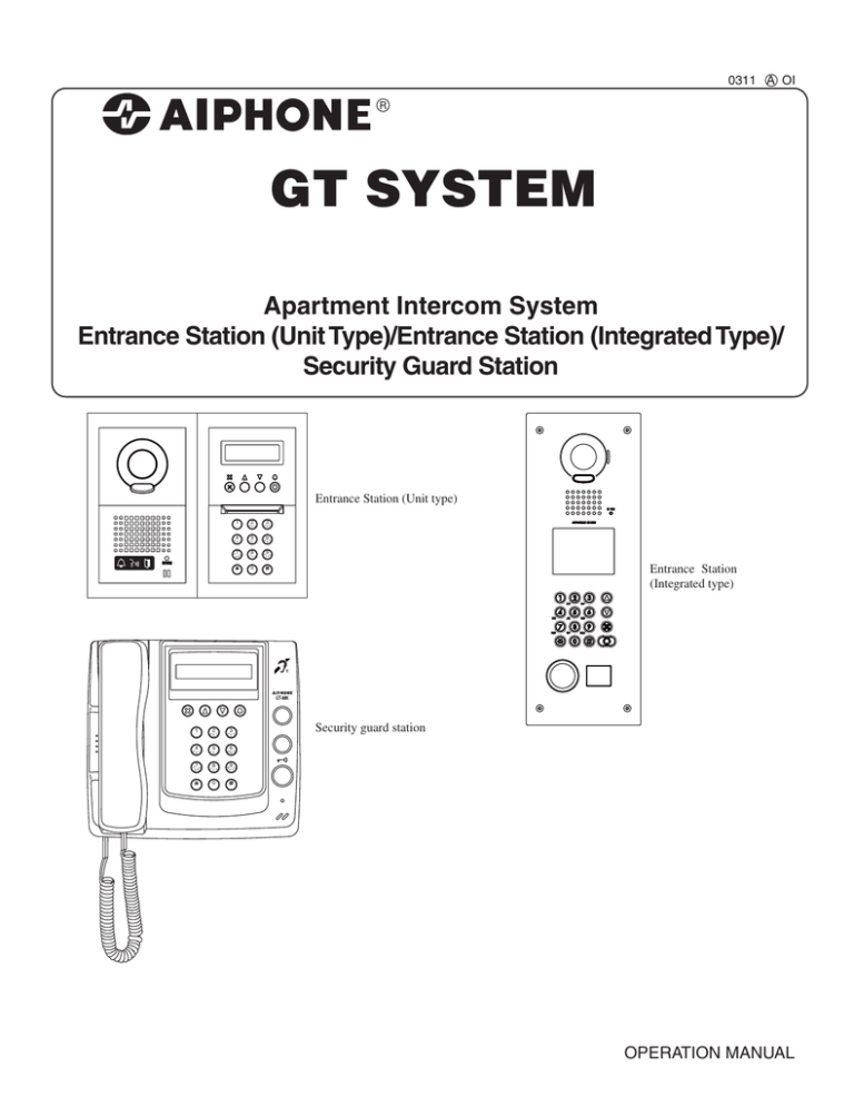 Aiphone GT System User manual | Manualzz