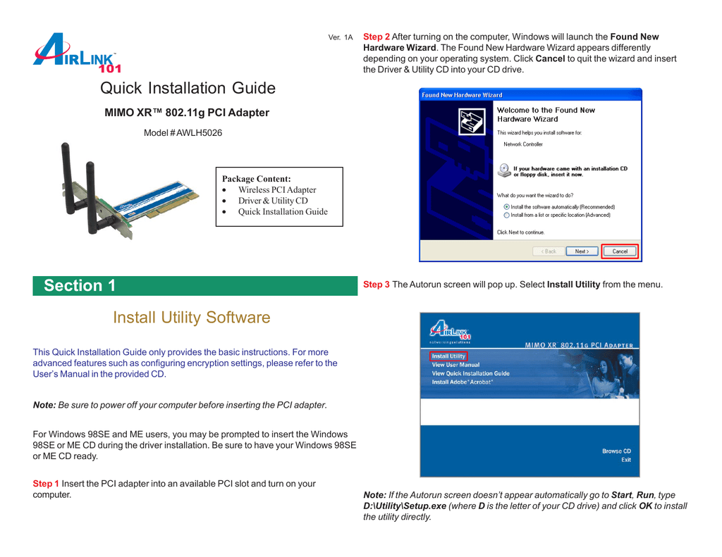 airlink101 wireless pci adapter driver awlh5026
