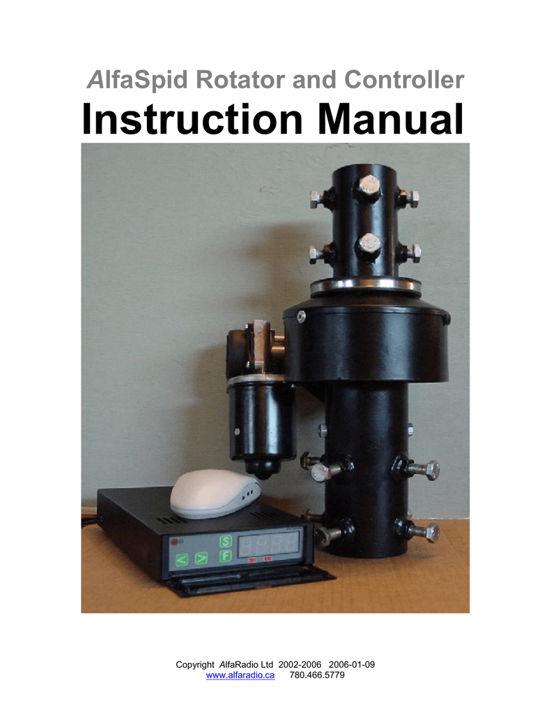 ALFA SPID ROTATOR AND CONTROLLER User's Manual Manualzz