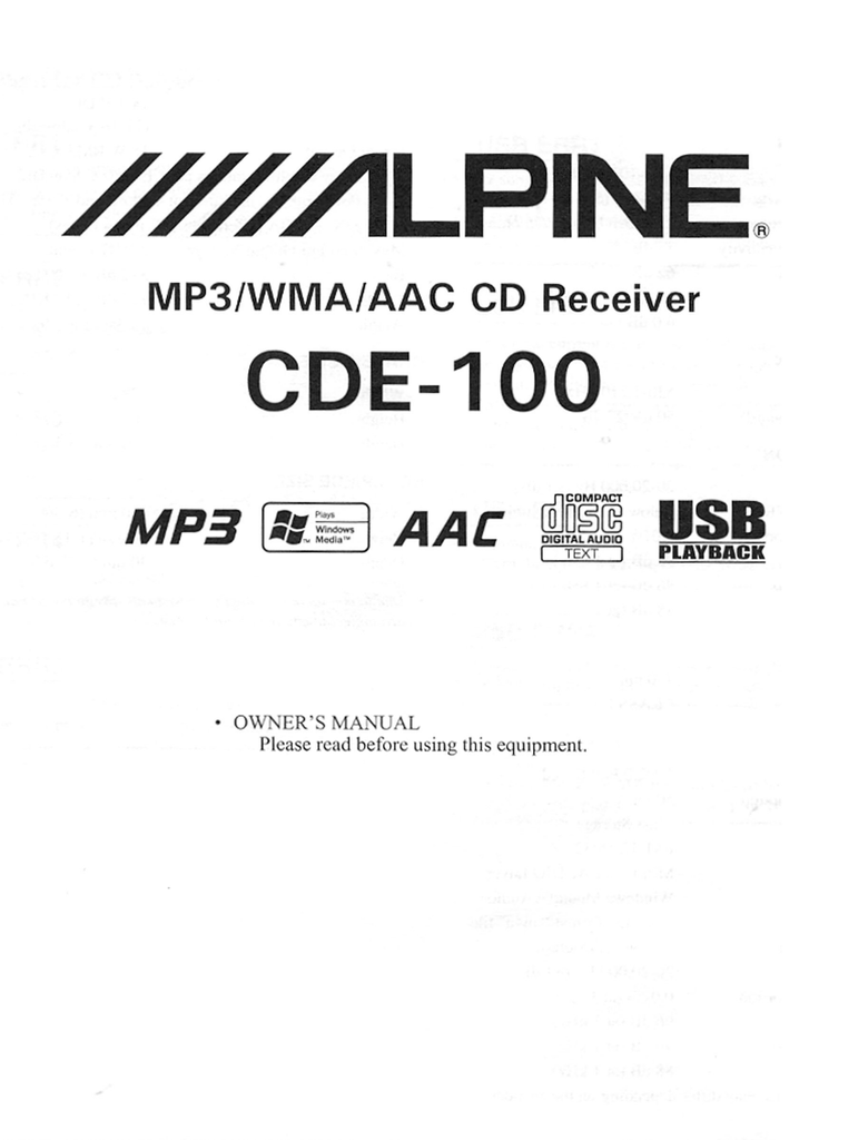 alpine cde 100 flash error 1