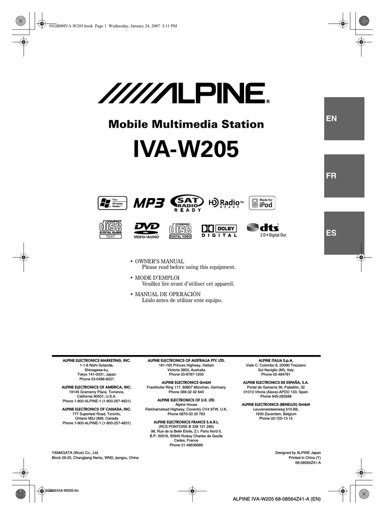 Alpine Iva W5 Manual De Usuario Manualzz