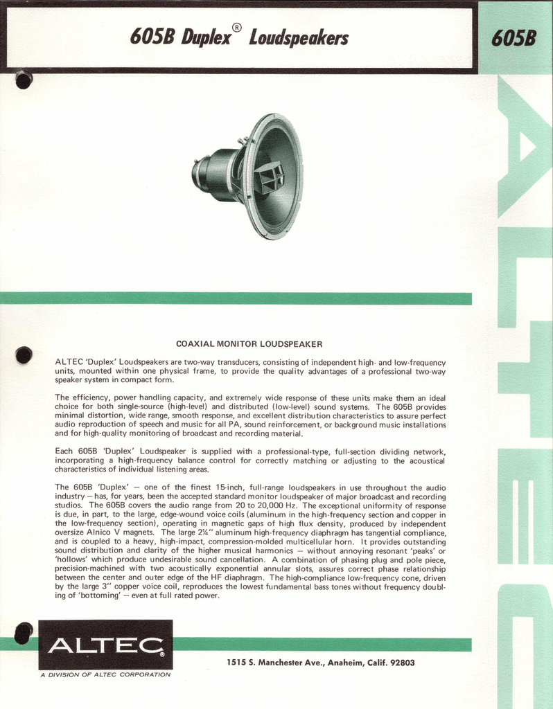 altec lansing 605b