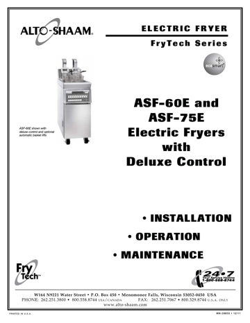 Alto-Shaam ASF-60E User's Manual | Manualzz