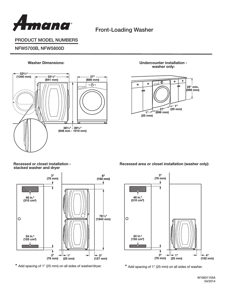 amana nfw5800d