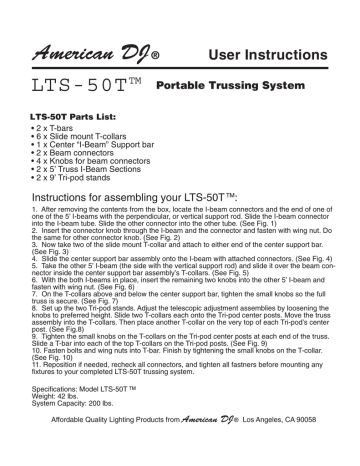American DJ LTS-50T User Instructions | Manualzz