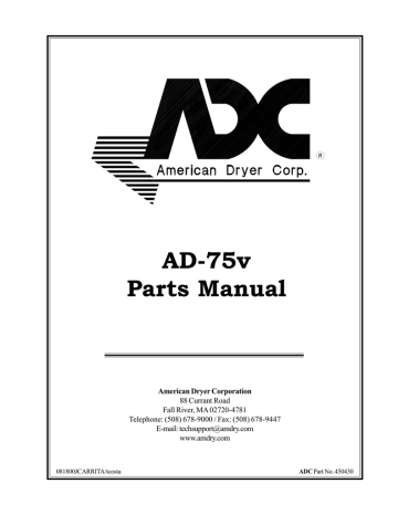 American Dryer Corp. AD-75V User's Manual | Manualzz