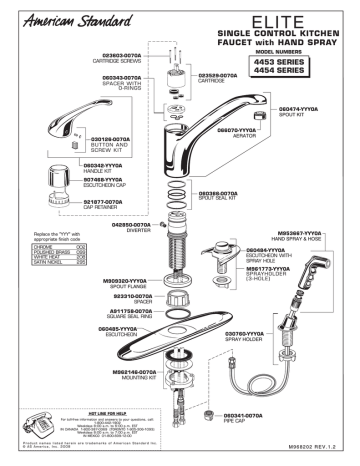 American Standard Elite 4454 SERIES User's Manual | Manualzz