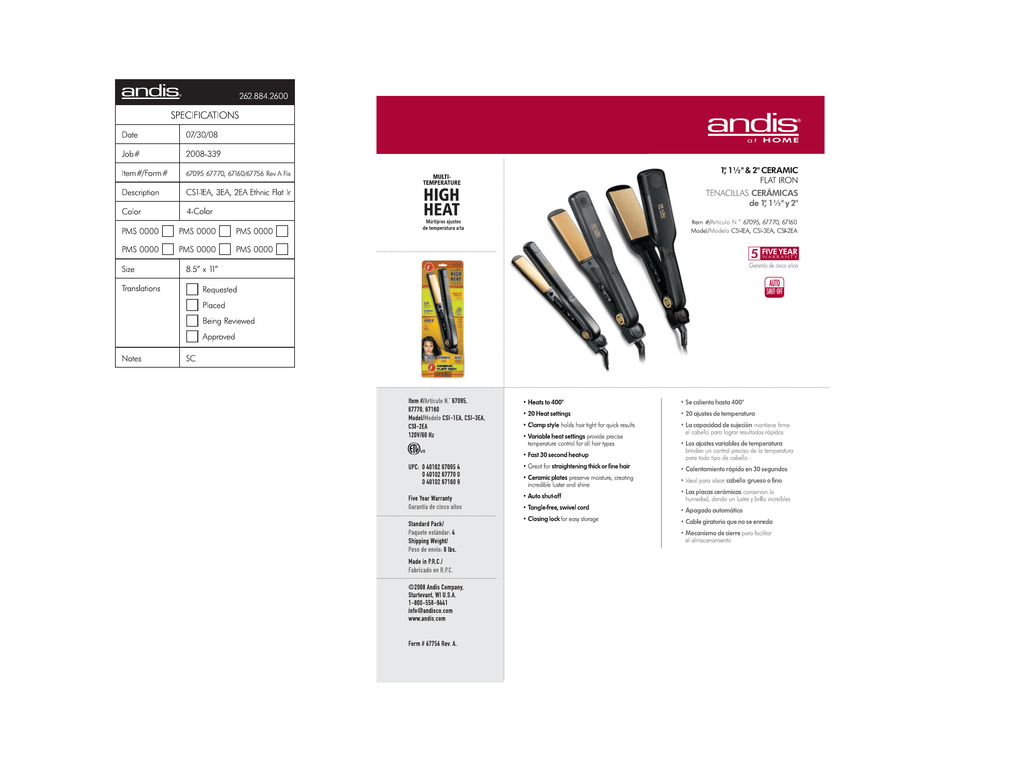 Andis ceramic hotsell flat iron