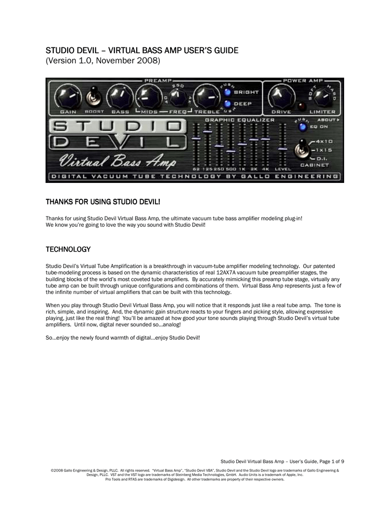 studio devil virtual guitar amp ii studio devil virtual guitar amp ii