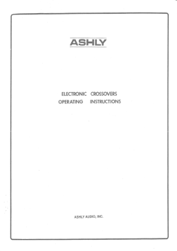 Ashly SC 20, SC 22, SC 70, SC 70/18, SC 77, SC 77/18, SC 80, SC 80/18, SC 88, SC 88/18, 5C 22 Electronic Crossover Operating Instructions