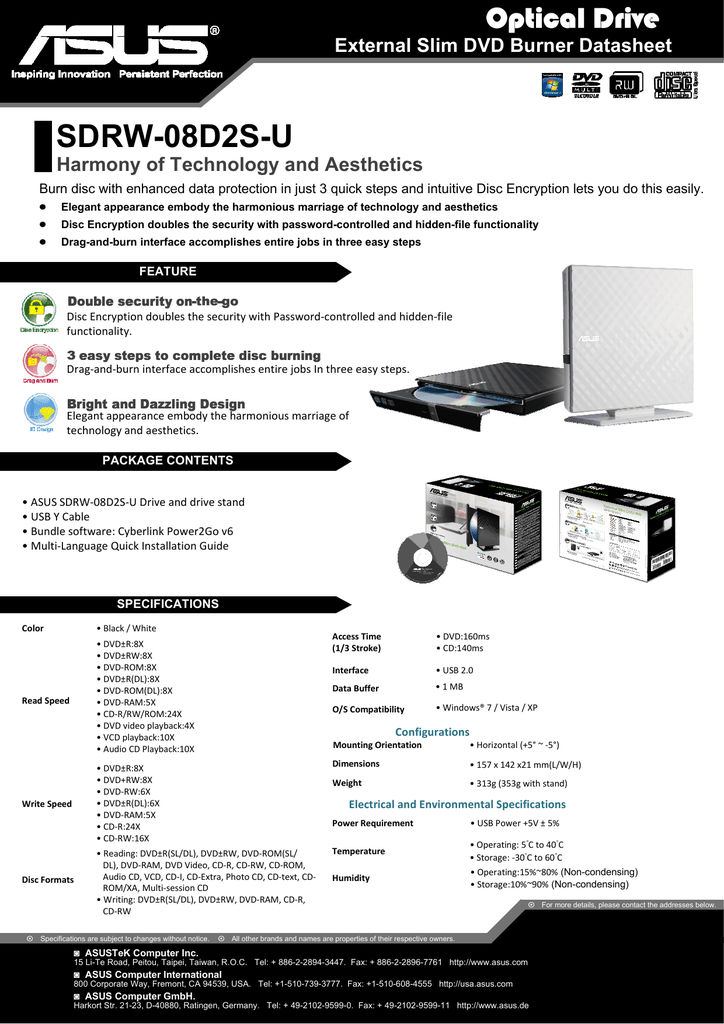 Asus Sdrw 08d2s U User Manual Manualzz