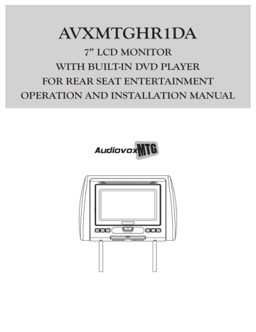 Audiovox AVXMTGHR1DA Owner's Manual 