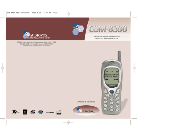 CALL BACK. Audiovox CDMA2000, CDM-8300 | Manualzz