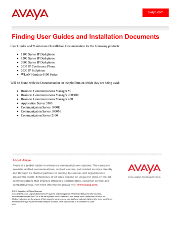 Avaya 1100 Series IP Deskphones User Guide | Manualzz