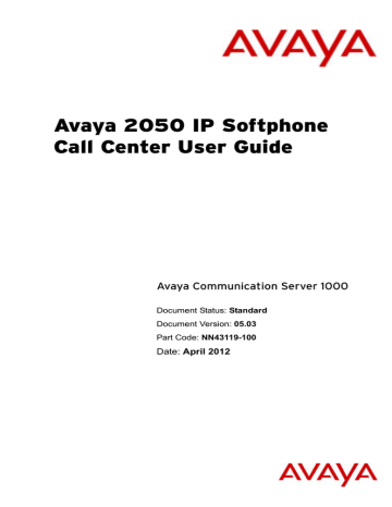 Avaya 2050 IP Softphone Call Center User Guide | Manualzz