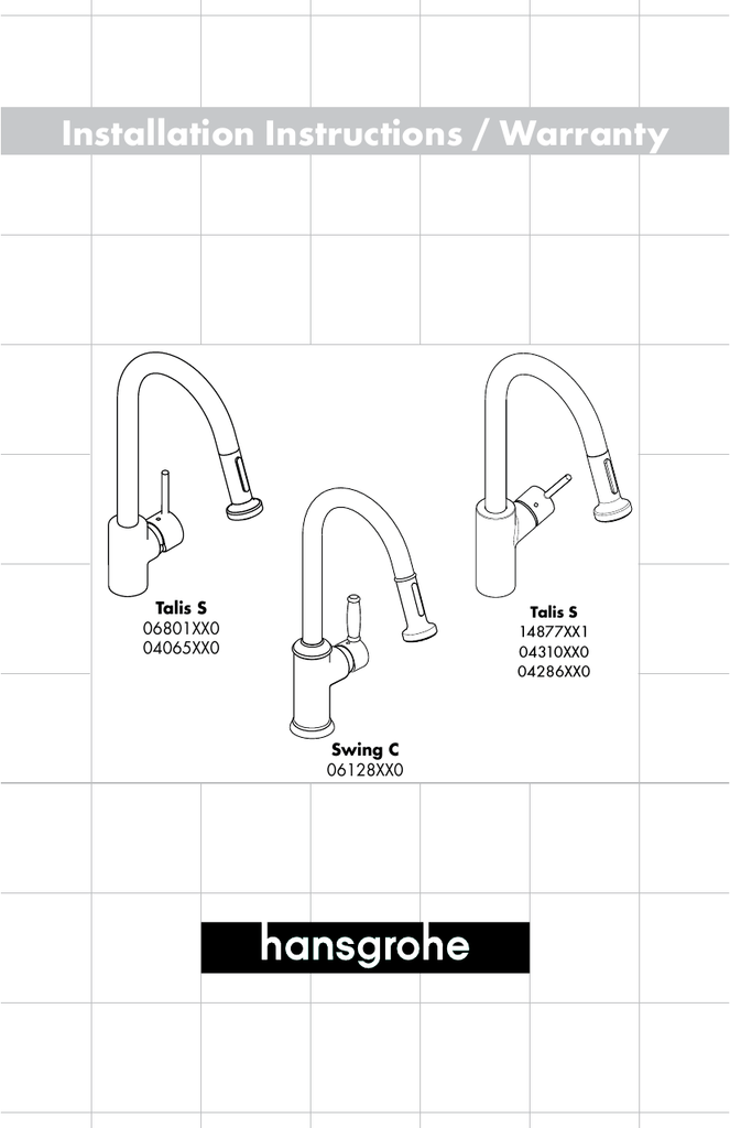 Hansgrohe Faucet Installation Instructions