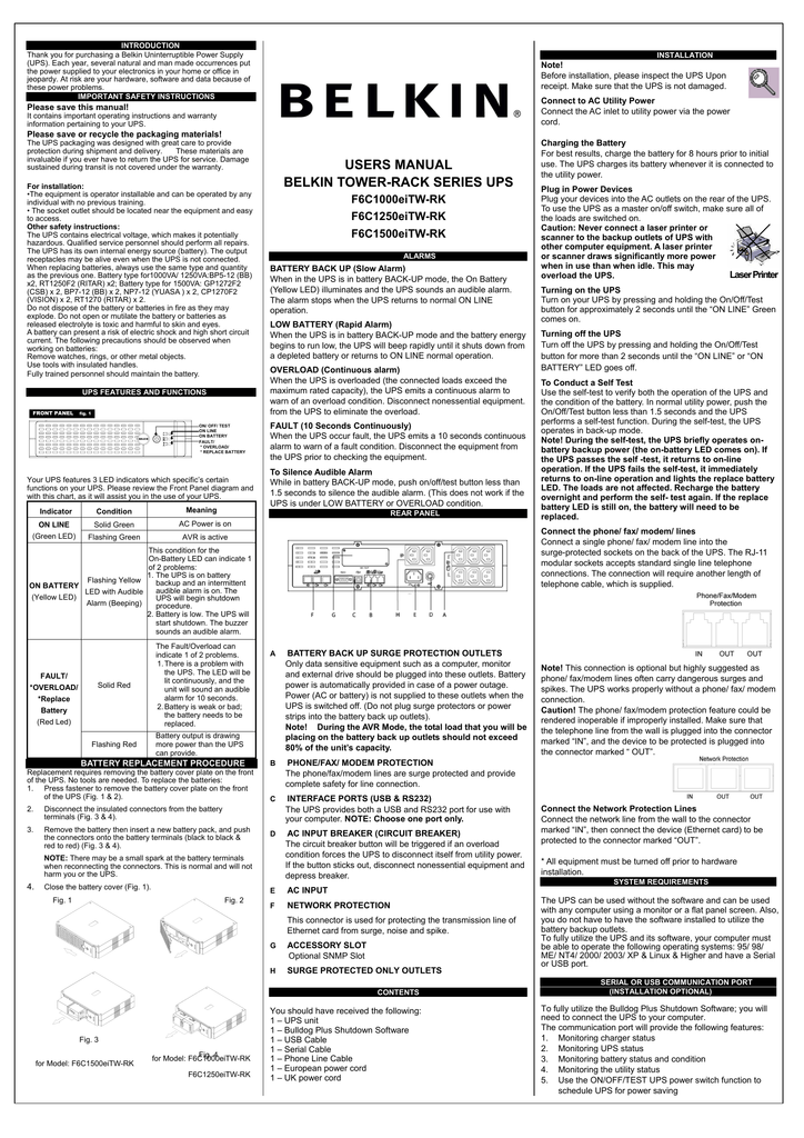 Belkin F6C1000EITW-RK User manual | Manualzz