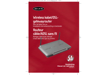 Alternatieve installatiemethode. Belkin f5d7230-4, Wireless kabel-DSL gatewayrouter | Manualzz