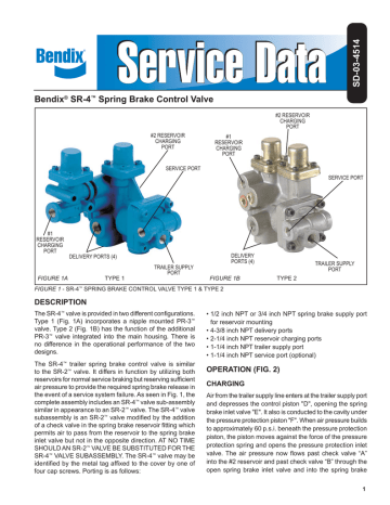 Bendix SR-4 Spring Brake Control Valve User Manual | Manualzz