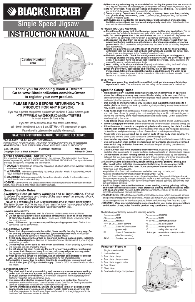 Black Decker 7662 Instruction Manual Manualzz