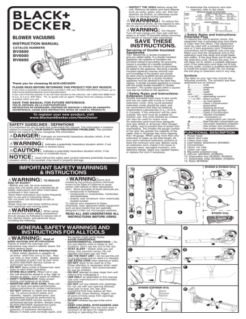 User manual Black & Decker BV6000 (English - 7 pages)