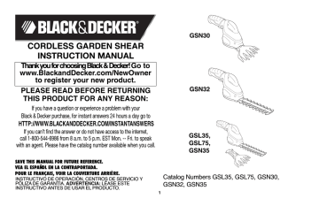User manual Black & Decker GSL35 (English - 40 pages)