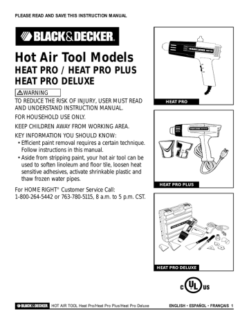 Black Decker Heat Gun HOT AIR TOOL User s Manual Manualzz