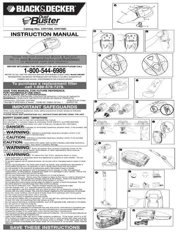 Black & Decker CHV1600 Instruction Manual | Manualzz
