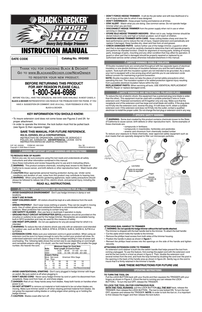 Black & Decker HH2450 Type 3 Parts Diagram for Hedge Trimmer