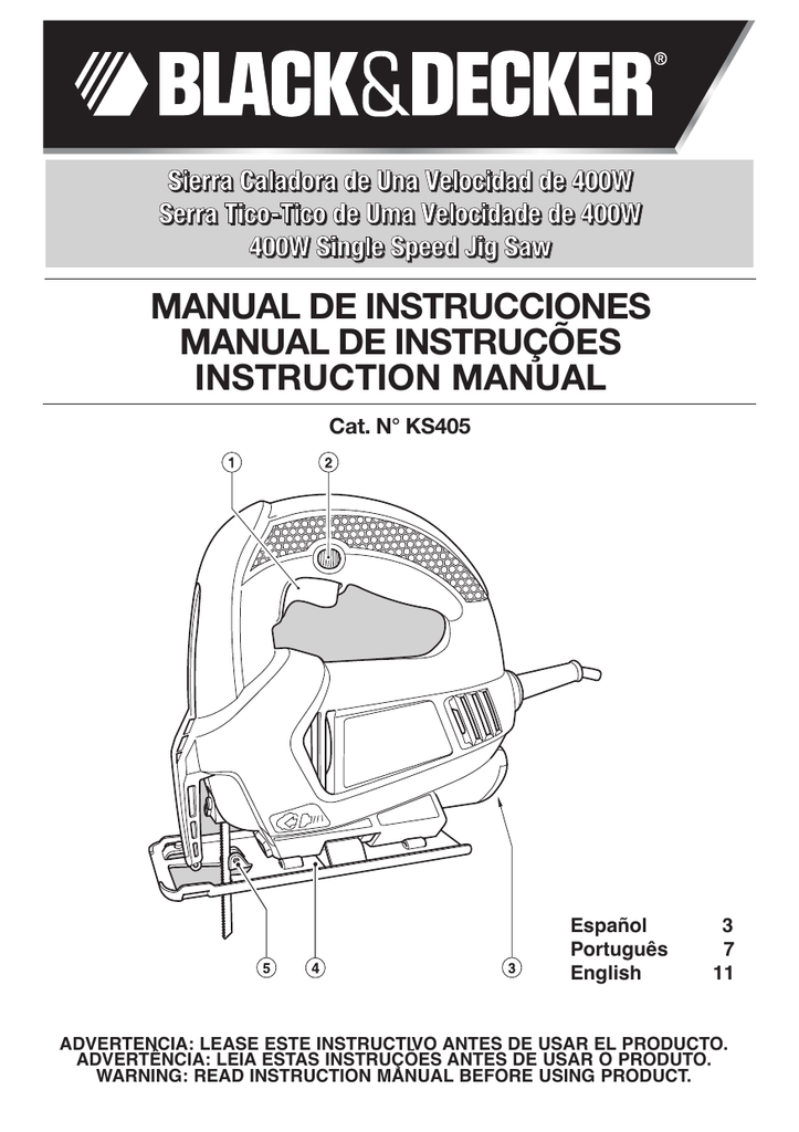Black \u0026 Decker KS405 Manual de usuario | Manualzz