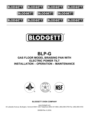 Blodgett BLP-40G User's Manual | Manualzz