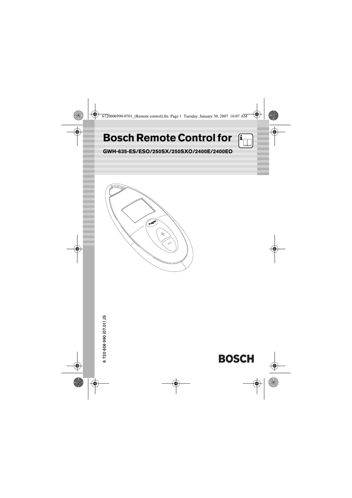 Bosch 2400E User s Manual Manualzz