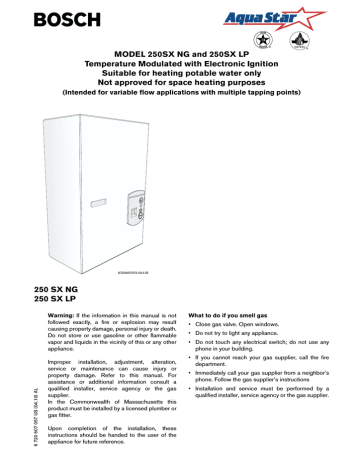 Bosch 250SX User s Manual Manualzz