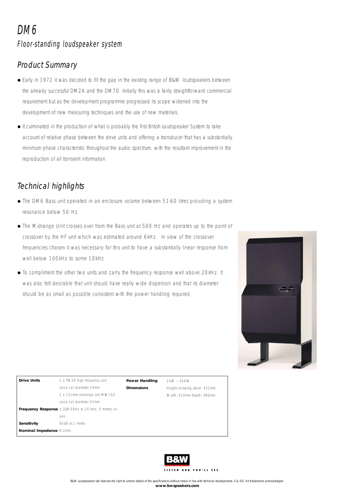 bowers and wilkins dm6