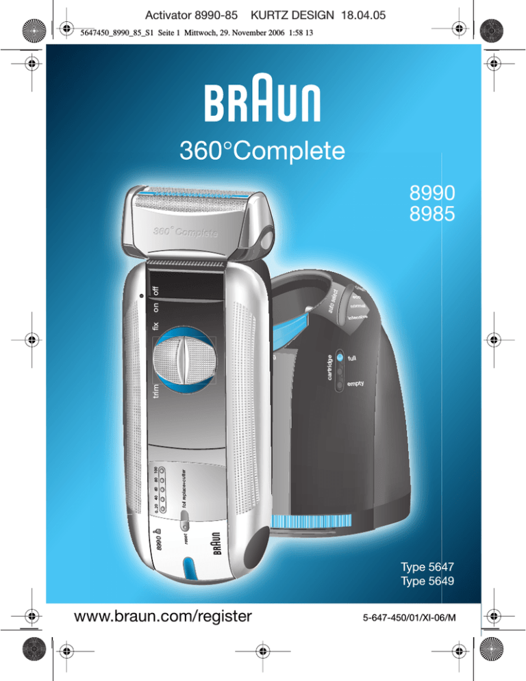 Braun 90 90 85 360 Complete User Manual Manualzz