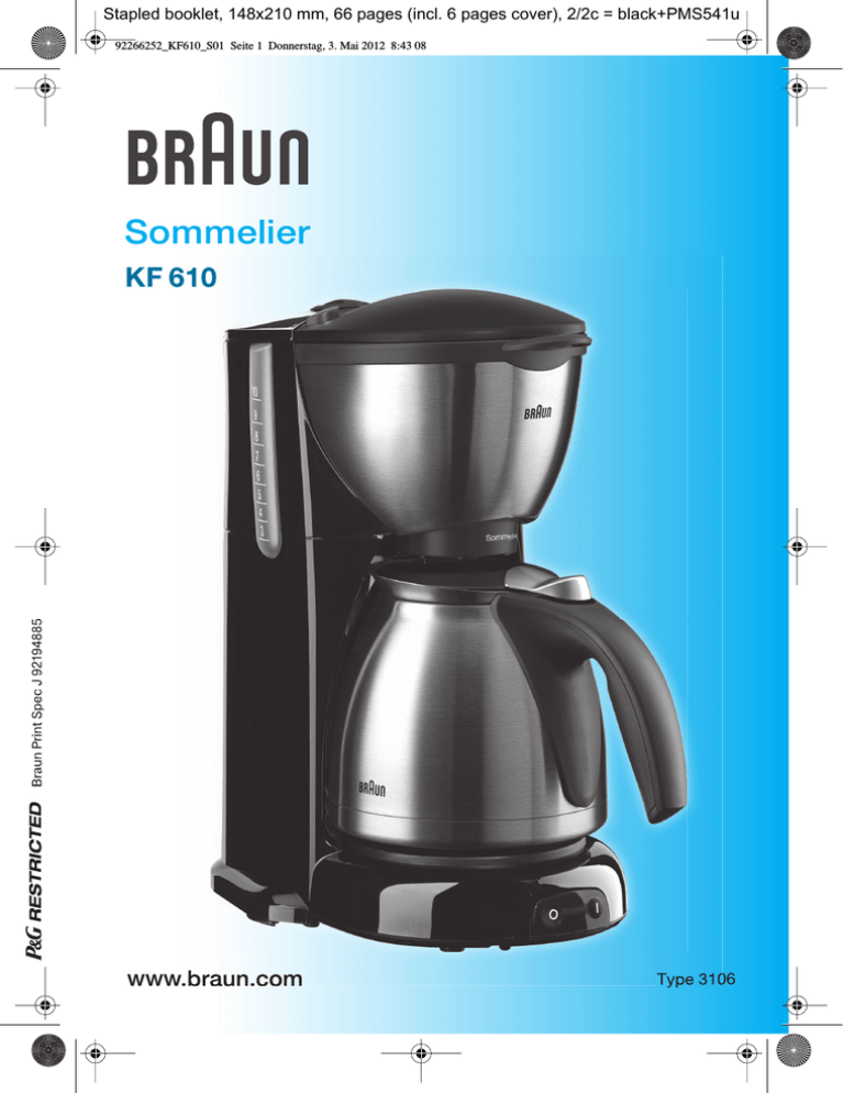 Braun Kf610 Uzivatelsky Manual Manualzz