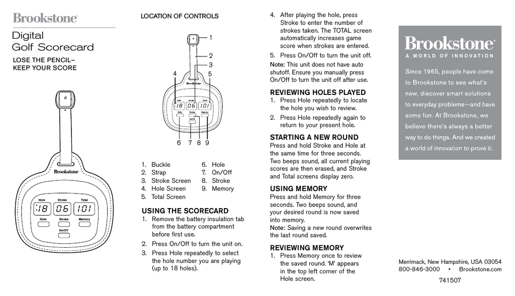 Brookstone 741507 User s Manual Manualzz