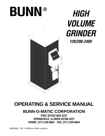 Bunn 120/208-240V User's Manual | Manualzz