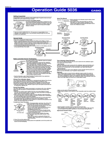 Casio 5036 MO0804-EA Operation Guide | Manualzz