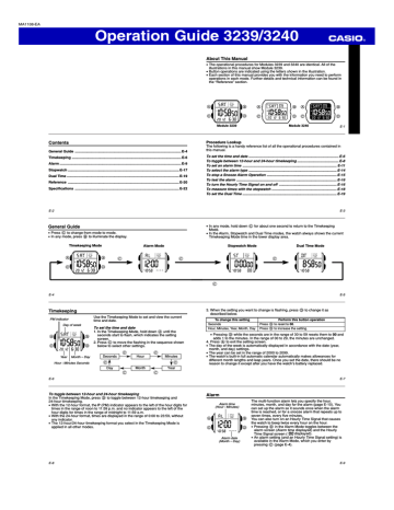 Casio Watch 3240 Operation Guide | Manualzz