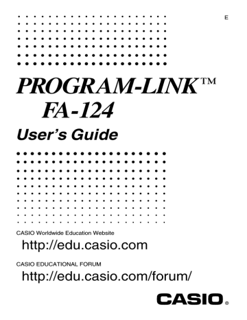Casio PROGRAM-LINK FA-124 User's Manual | Manualzz